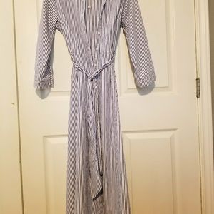 long dress, blue and white stripes